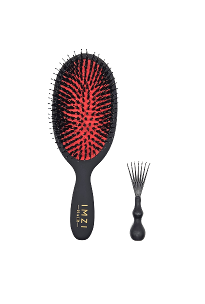 IMZI Hair® Matte Black Bristle & Nylon Spa Brush Large